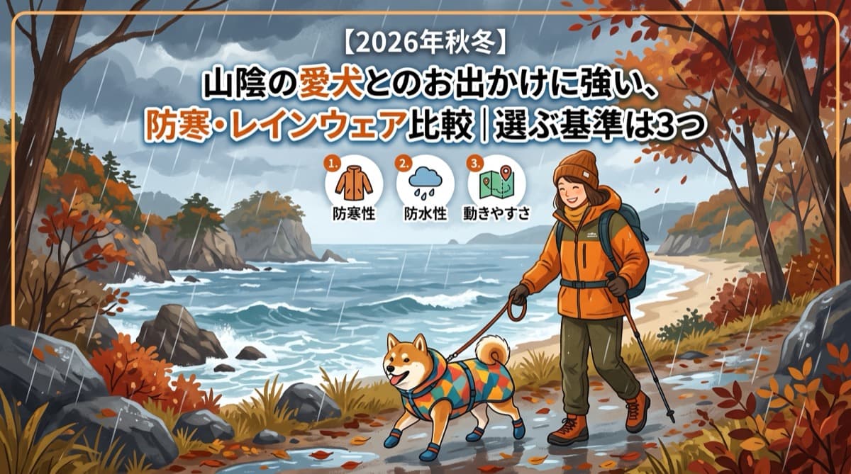 【2026年秋冬】山陰の愛犬とのお出かけに強い、防寒・レインウェア比較｜選ぶ基準は3つ
